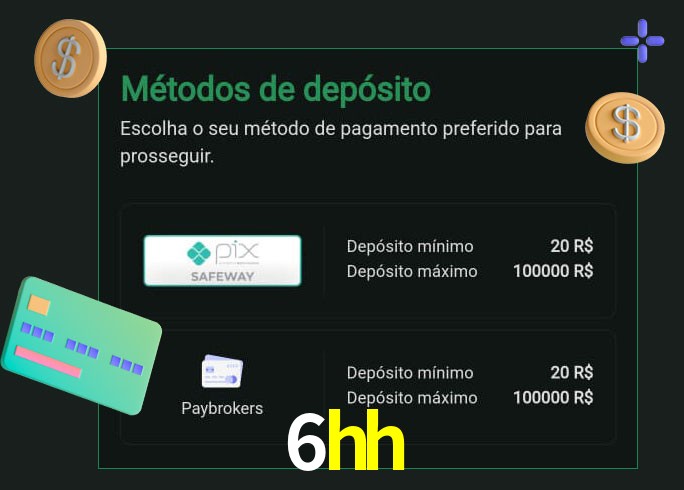 O cassino 6hh oferece uma grande variedade de métodos de pagamento